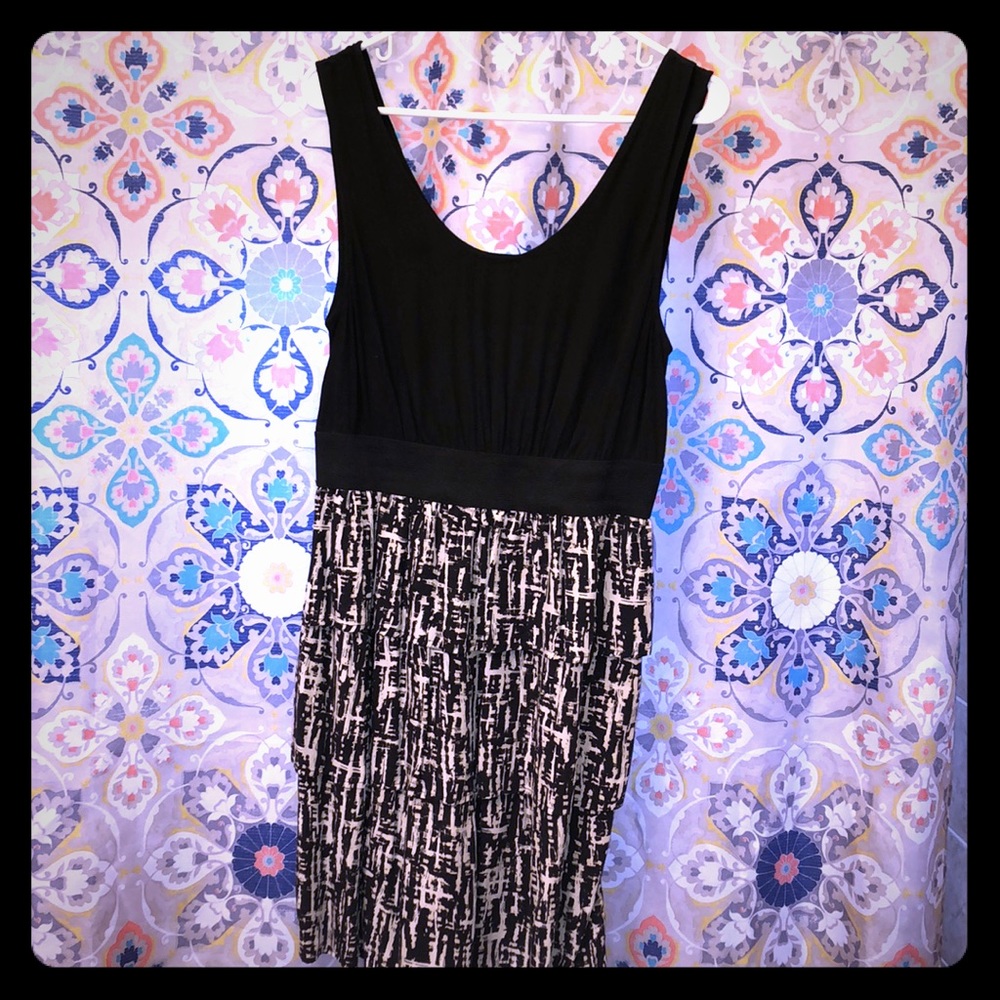 Black dress with patterned bottom